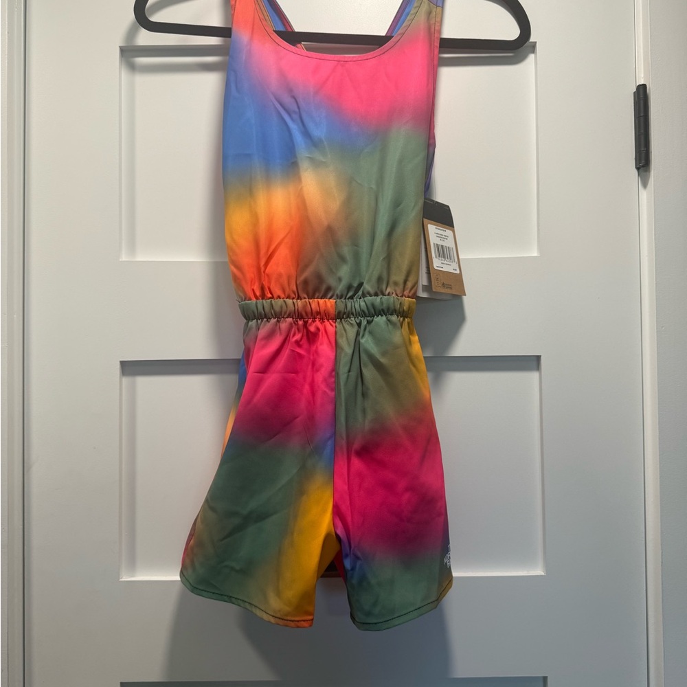 The North Face Red and Pink Jumpsuit Vibrant Style